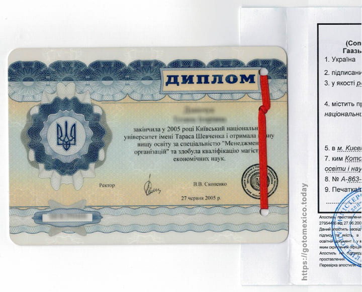 Апостиль на пластиковом дипломе