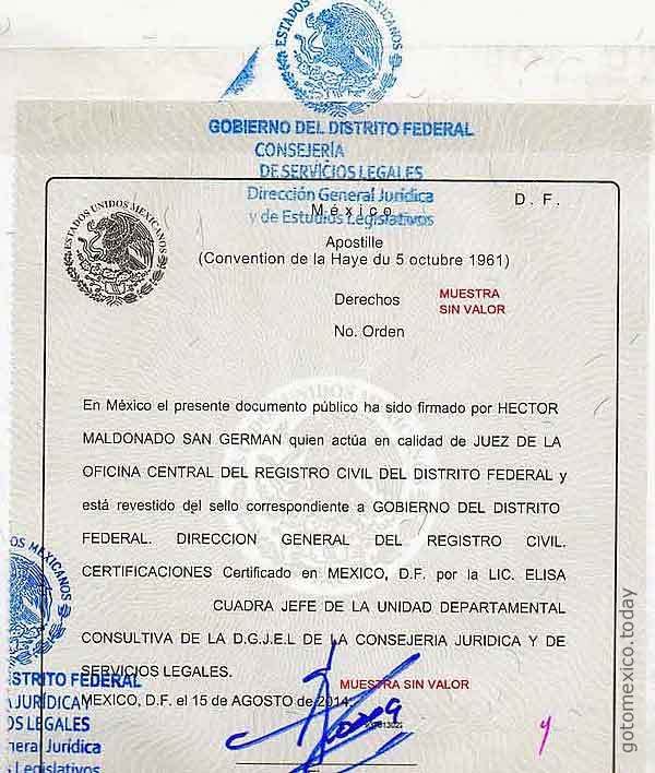 Apostille en el Mexico