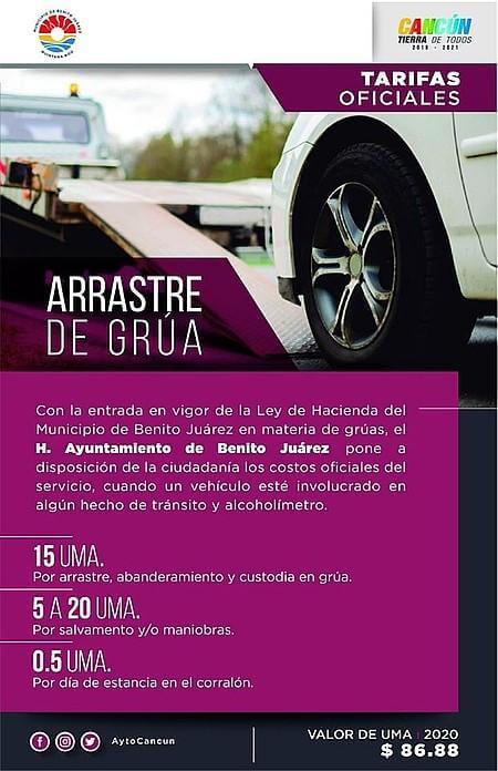 Arrastre de grua en Cancun