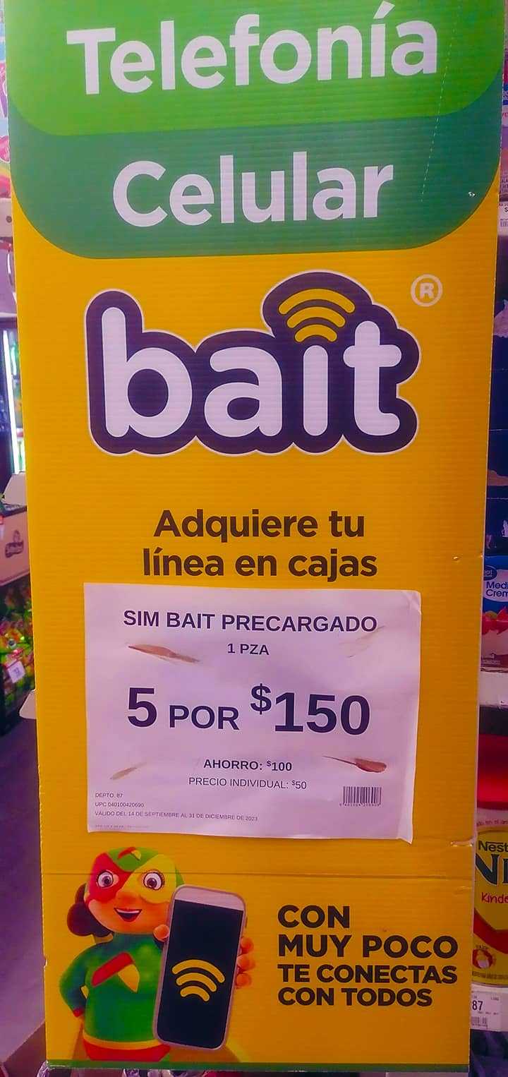 Пять sim-карт Bait за 150 песо