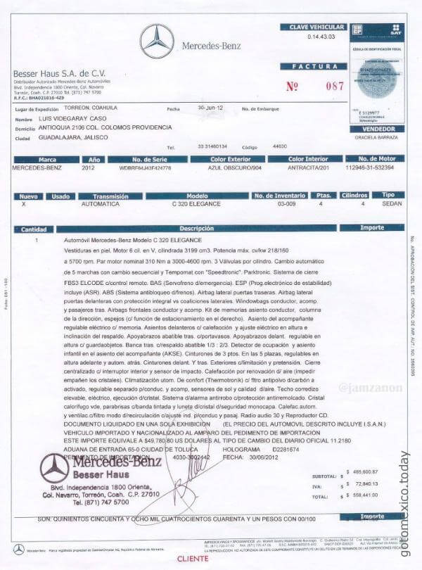 Factura Vehicular