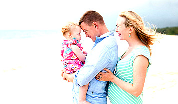 Family on mexican beach