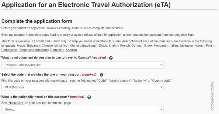 Electronic Travel Authorization (eTA)