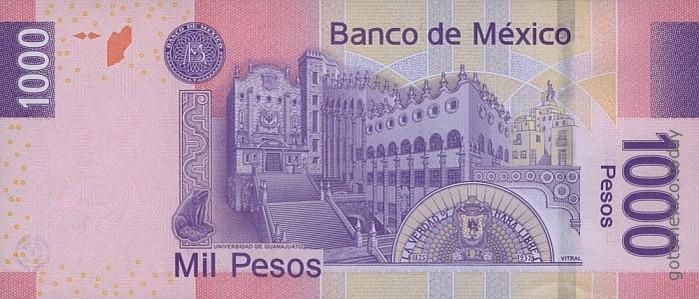1000 Mexican Pesos banknote