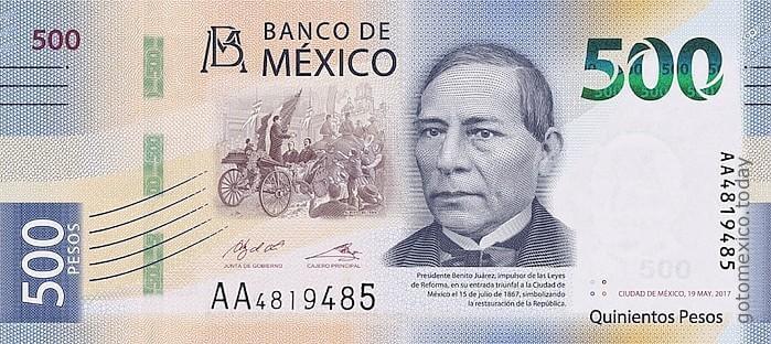 500 Mexican Pesos banknote nuevo