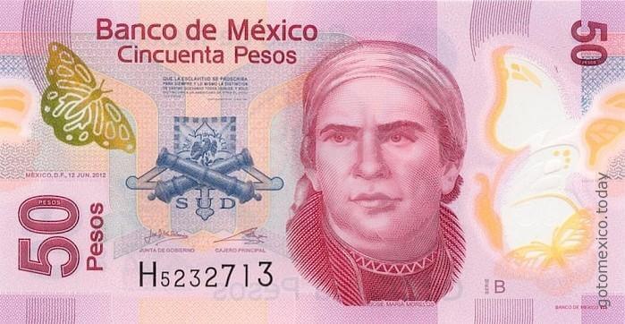 50 Mexican Pesos banknote