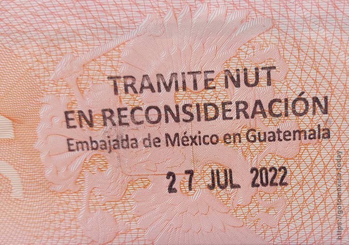 Штамп об отказе в выдаче рабочей визы Мексики