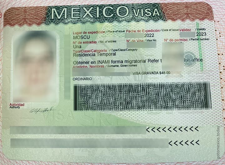 Рабочая виза Мексики, полученная в Москве
