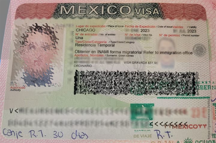 Рабочая виза Мексики, полученная в Чикаго
