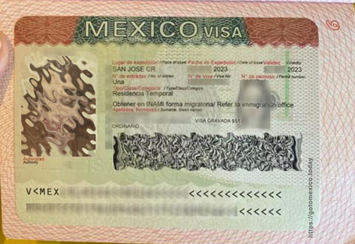 Рабочая виза Мексики, полученная в Коста-Рике, 2023