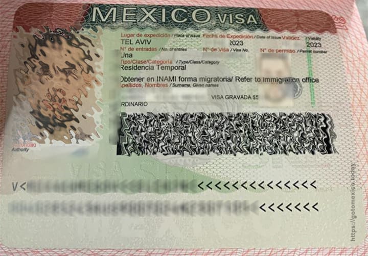 Рабочая виза Мексики, полученная в Израиле