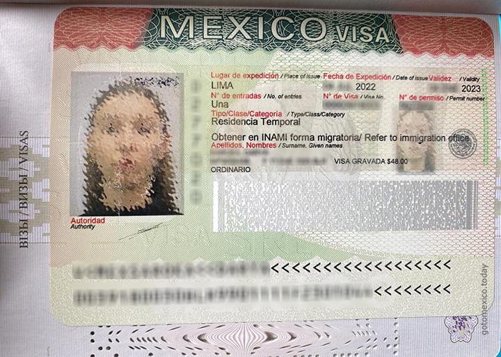 Рабочая виза Мексики, полученная в Перу