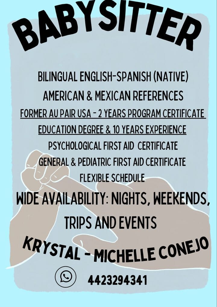 Krystal Michelle Conejo, няня в Керетаро, Мексика