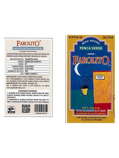 Мескаль Farolito Penca Verde