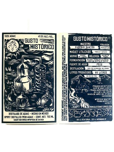 Алкогольный напиток из агавы Gusto Historico Tobala y Bicuixe