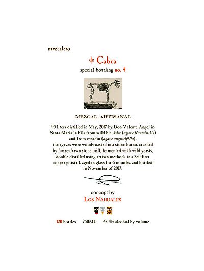 Мескаль Mezcalero Special Bottling No. 4: De Cabra